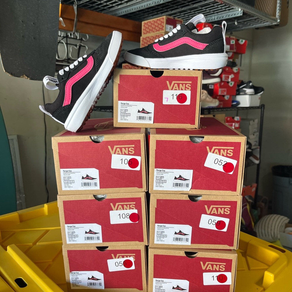 Vans Black and Pink Sneakers Classic Skate Style